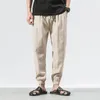 Pantalons pour hommes 2023 Été Coton Lin Harem Casual Hommes Solide Couleur Slim Fit Harajuku Joggers Mode Vêtements Pour Hommes