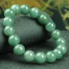 Strand Natural A-Grade Oil Green Emerald Bead Bracelet Vrouw 10mm Lucky Jade String Jewelry cadeau