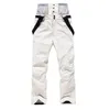 Pantalon de Ski hommes femmes blanc rose Ski coupe-vent imperméable chaud Couple neige pantalon hiver snowboard avec Protection de la taille