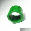 Cluster Rings Natural Green Jadeite Ring Mens Women Genuine Burma Emerald Jades Stone Jewelry Accessories For Male Gifts Drop Deliver Dhtak