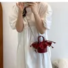 Shoulder Bags Ruffles Design Lovely Spliced Bucket Bag Small Pu Leather Women's Cute Girl Crossbody Daily Handbag