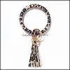 Kluczowe pierścienie Tassel Keys Chain Pu skórzana rękawica na rękę nadmorską Omordyzowaną Bransoletę Klucz Kobiety Monogramem Keychianowie Prezent Q2F Dhtne