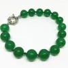 Strand di alto grado Malesia verde 8 10 12 mm Jades Calcedony perle rotonde perle unisex si incantesimi di gioielli maki Bracciale 7.5 pollici B1528
