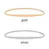 Belts Women Casual Stretch Ladies Belly Waist Band Metal Elastic Belt Dress Cummerbands Thin Skinny Waistband