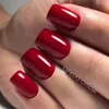 Uñas postizas 24 Uds. Uñas postizas cuadradas cortas para diseño, prensa Artificial negra brillante en DIY, cubierta completa, puntas para dedos, herramienta de manicura