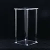 Vases Clear Acrylic Floor Vase Flower Stand With Mirror Base Wedding Column Geometric Centerpiece Home Decoration