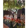 Décoration de fête Candélabres en métal Bougeoirs Chandeliers Vases à fleurs Table de mariage Pièce maîtresse Pilier Stand Route Lead Drop Del Dhnfk