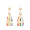 Dangle żyrandol ins moda kreatywna Rainbow Color Bottle Bottle Kolczyki Kobiety Dziewczyny Słodki Koreański styl Perły Perły Rhinestone Carring Dhtxl