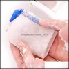 Spazzole da bagno Spugne Scrubbers Borsa a rete per sapone in schiuma di nylon bianco portatile per la pulizia del viso Forniture per il bagno Drop Delivery Dhecm