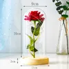 Luci notturne LED Eternal Rose Flowers Regali di San Valentino Camera da letto Lampada da tavolo 3D Comodino da sposa per la decorazione della stanza di casa