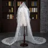 Bridal Veils Luxury 3 M Sequined Lace Appliques Wedding Long Tulle Ivory/White Cathedral With Comb Accessories