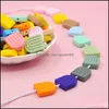 Other Rainbow Loose Beads Sile Teething Safe Food Grade For Diy Born Nursing Necklace Pacifier Chain Pendant Toy Solid Drop Delivery Dhxtr