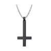 Pendants Male Black St Peters Inverted Cross Pendant Necklace For Men Stainless Steel Choker Crux De Sanctus Petrus Jewelry Drop Del Dhnvz