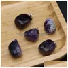 Anhänger Halsketten Natürliche Stein Edelstein Amethyst Handgemachte Handwerk DIY Charme Halskette Schmuck Zubehör Exquisite Geschenk Herstellung Für Frau Dh8Kl