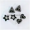 Stud 2021 orecchini neri alla moda per le donne personalità brillanti strass triangolo stella cuore orecchini gioielli goccia all'ingrosso consegnare Dhjbd