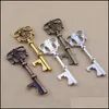 ￖppnar Key Chain Beer Bottle Opener Metal Pendant Bar Kitchen Opening Tool 40 PCS/ Lot Drop Delivery Home Garden Dining Dhnst