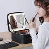 Förvaringslådor Skincare Organizer Box Cosmetic Desktop with Light Mirror Bag Portable Gift
