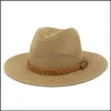 Stingy Brim Hats Wide St Hat Jazz Panama Women Men Fashion Beach Man Sun Protection Cap Ladies Mens Spring Summer Outdoor Travel Cap Dhq4S