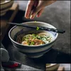 Bowls Japanesestyle Ceramic Noodle Bowl Household Large Size Rice Soup Restaurant Commercial Creative Tablew Drop Delivery Home Gard Dhdxm