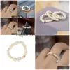 Anneaux De Mariage Ins Bague De Perle Naturelle Cuivre D'eau Douce Plaqué Or 18 Carats Perles De Millet Doigt Cercle Extensible Femme Fille Bijoux Drop De Dhw8O