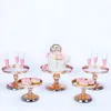 Strumenti per dolci Altri 3-7 pezzi Set di supporti per torta in argento e oro Set di specchi galvanici per facciate di nozze Tavolo per caramelle Decorazione di bar