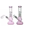 Vidrio de 10.5 pulgadas Bong 14 mm junta dab rig cachimba vaso de agua rosa tubo de agua Difundido Downstem con colector de hielo tubos de quemador de aceite de vidrio de gran tamaño Ultra barato