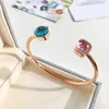 Bangle 22 Color Crystal Candy Style Gold Mix Freely Matched Colors Adjusted Size Open Bracelets For Women Gift(DJ1387)