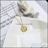 Colliers pendentifs 100 Pure 925 Sterling Sier Round Flower For Women Simple Irregar Chain Collier Fine Bijoux YMN184 Drop Livrot P OTOME