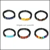 Bedelarmbanden natuursteen lava yoga kralen 7 chakra's etherische oliediffuser armband bangle voor vrouwen mannen sieraden dhs drop leveren dhi2f