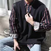 Men's Vests Winter Slim Fit Sleeveless Cashmere Knitting Woolen Pullover Casual Sweater Waistcoat Vest V-neck Sleeve Single Knit