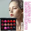 Lip Gloss 15 Colori/Set Donne Idratante Labbra Impermeabili di Lunga Durata Cosme Tavolozza Liquida Nutre Long-la R4Q1