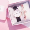 腕時計女性の時計ファッションレディースは女の子のためのトレンド時計のシンプルなスタイルのブレスレットエレガントな学生XFCS