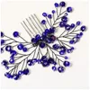 Headpieces Hair Combs Blue Crystal Handcrafted Lightweight Headband Fashion Exquisite Fadeproof Headpiece Wedding Party Indoor