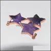 ペンダントネックレス天然紫色のアメジストストーンスター女性2022彫刻チャクラロマンチックなスタイルクリスタルクォーツネックレスペンダントdhlor