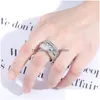 Cluster Rings Baguette Zircon High Quality Copper Material Ring Gold Color Iced Out Cubic Zirconia Fashion Hip Hop Jewelry Drop Deliv Dhga7