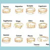 Band Rings Adjustable 12 Constellations Letter Ring For Woman Opening Wedding Stainless Steel Zodiac Finger Birthday Jewelry Gift Dr Dha0K