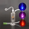 Led Narghilè Colore Cambiamento Piattaforma petrolifera per acqua leggera Bong Dab Oil Rig Percolatore Gorgogliatore Tubi per l'acqua Narghilè portatili per olio Shisha