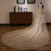 Bridal Veils Beauty-Emily 2023 Fashion Luxury Wedding For Brides Golden Color Sequins Crystal Big Accessories