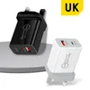 Caricabatterie PD Dual USB 18W Adattatore QC 3.0 Ricarica rapida Tipo C Telefono da viaggio Carica rapida Spina EU / US UK per iPhone 14 13 12