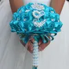 Bruiloft bloemen 21 cm handgemaakte boeket bruid bruidsmeisje vasthouden kunstmatige mariage bruids boeketten feestaccessoires w228