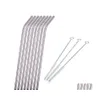 Drinking Straws Stainless Steel St Bent And Straight Sts Metal Party Wedding Bar Tools Drop Delivery Home Garden Kitchen Dining Barwa Dh7Ir