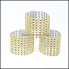 Napkin Rings Ring Chairs Buckles Mticolor Wedding Event Decoration Crafts 8 Row Mesh Rhinestone Holder Handmade Party Supplies Drop Dhj3V