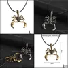 Pendant Necklaces Steampunk Necklace Men Chain Statement Gold Sier Color Alloy Scorpio Drop Delivery Jewelry Pendants Dh9Io