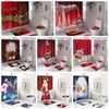 Shower Curtains Christmas Tree Printing Bathroom Waterproof Curtain Set Toilet Cover Mat Non-slip 4pcs