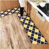 Carpets Kitchen Strip Geometric Floor Mat Carpet Bathroom Absorbent Home Door Bedroom Set Drop Delivery Garden Textiles Dhidj