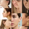 Dingle ljuskrona 18k guld dropp￶rh￤ngen f￶r kvinnor etnisk kors hj￤rta blomma ￶gonstj￤rna charms hoop ￶rh￤nge 2021 mode smycken set dhxci