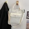 Bolso de pana de otoño para mujer 2023 Bolso de compras Chicas de invierno Mochila de estudiante Bolso de hombro de lona femenina