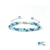 Braccialetti con ciondoli Design Moda Gioielli estivi Colori mix all'ingrosso 6Mm Crystal Jade Square Beads Rame Braiding Drop Delivery Dh081