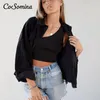 Kurtki damskie Cosomina Casual Corduroy Płaszcz Kobiet Kobiet Button Long Sleeve Spring High Street Tassel MarTwear Ladies Tops Fashion