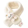 Écharpes Forme de bande dessinée All-Match Écharpe Furry Enfant Hiver Chaud Épais Casual Couleur Correspondant Peluche Douce DXAA